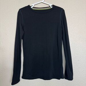 Smartwool Mid 250 Merino Wool Base Layer Crew Black Kids